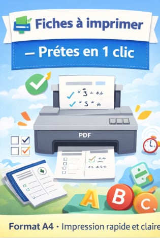 fiches pédagogiques PDF prêtes à imprimer en 1 clic