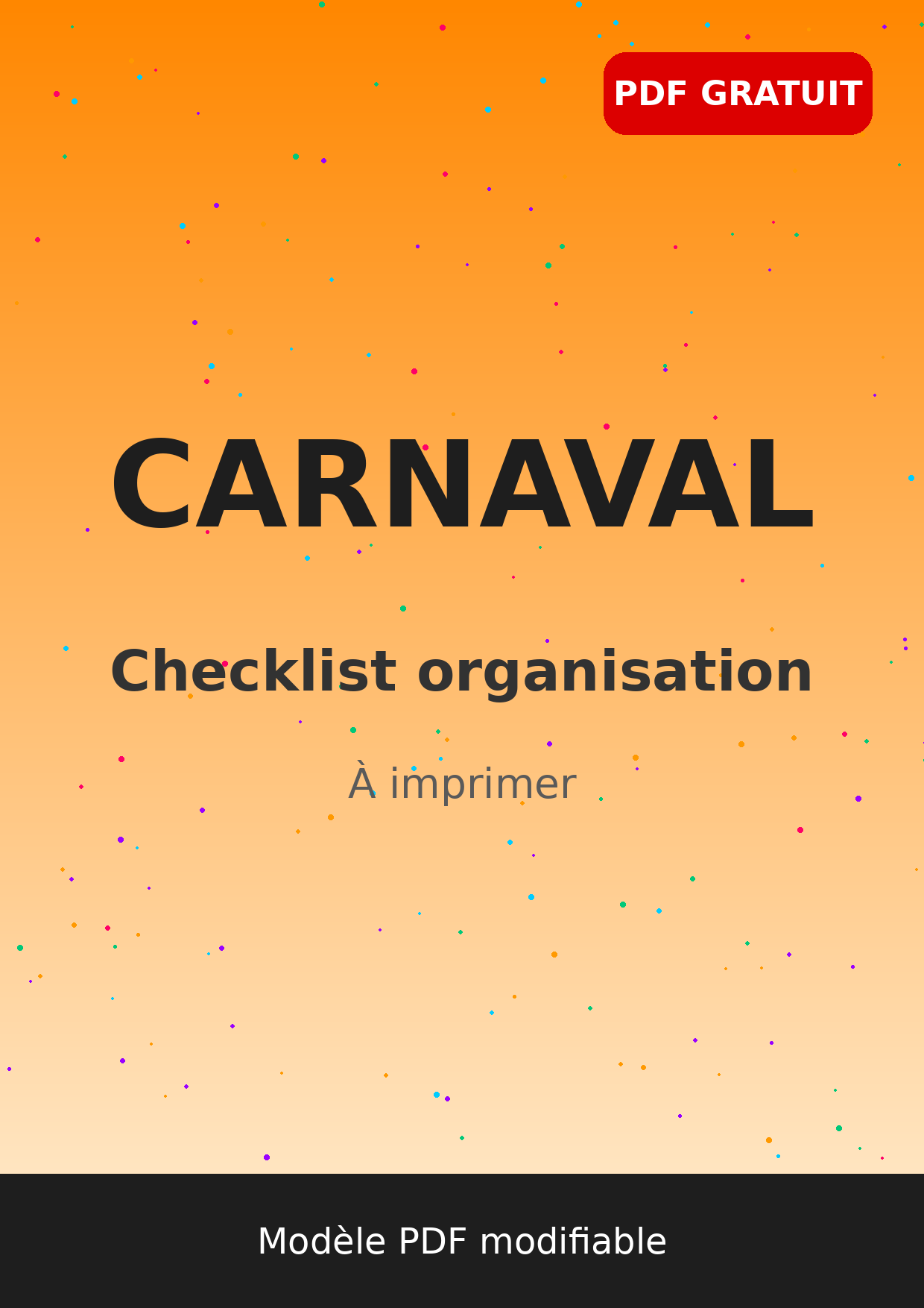 Checklist organisation carnaval à imprimer PDF