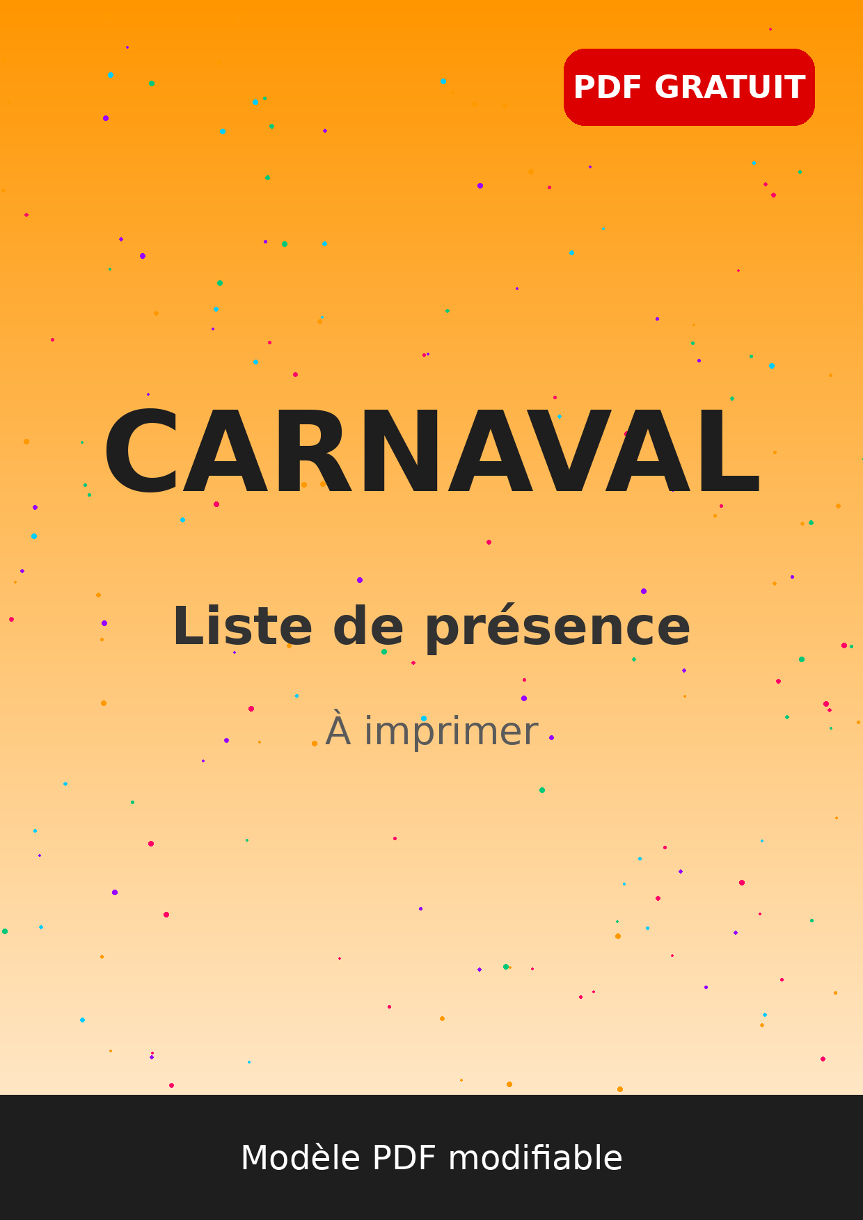 Liste de présence carnaval à imprimer PDF