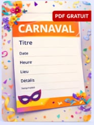 Affiche carnaval simple à personnaliser PDF