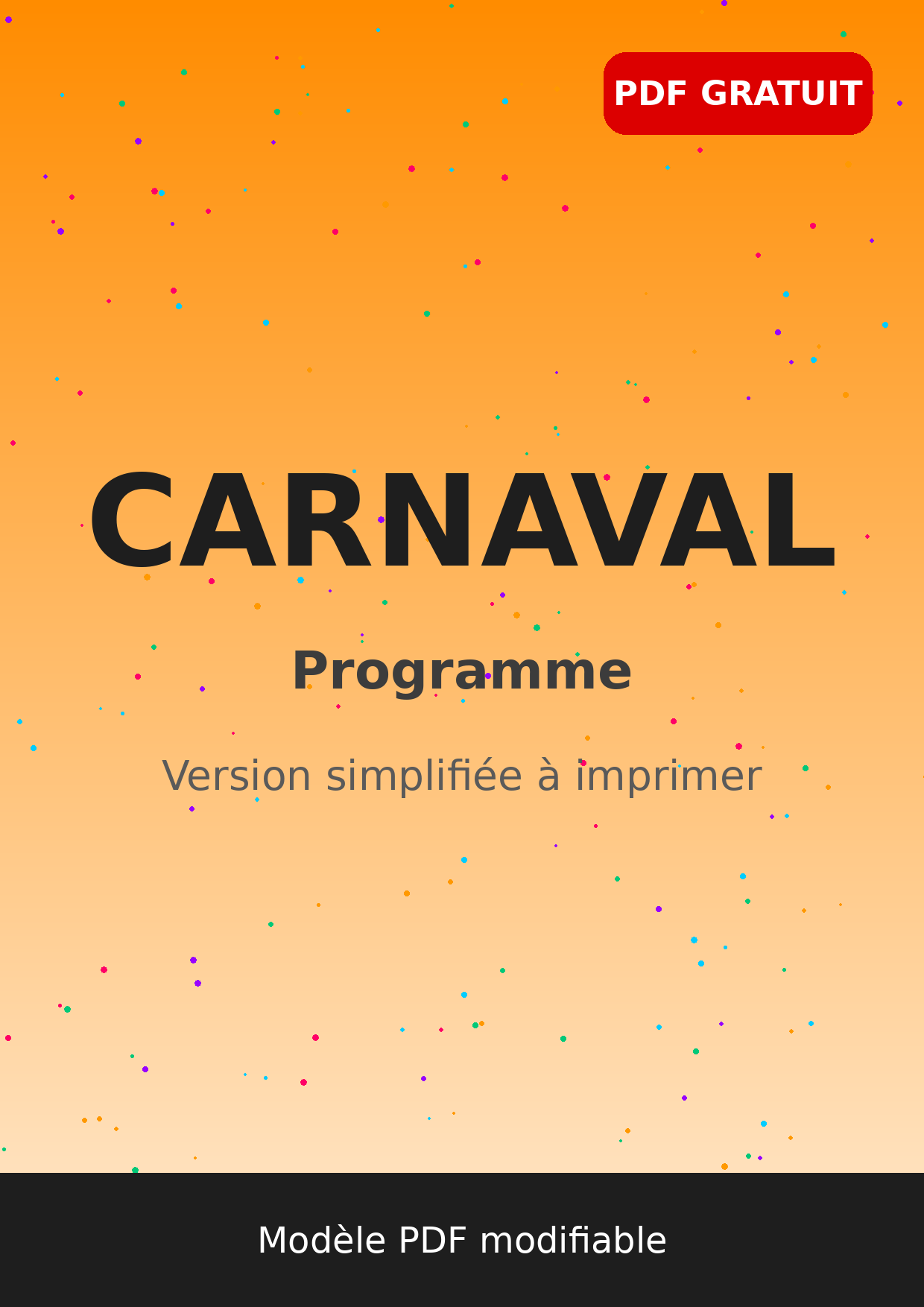 Programme carnaval simplifié à imprimer PDF