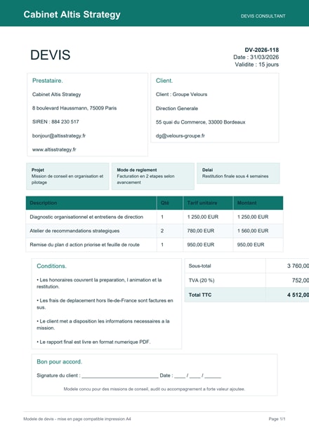 Devis consultant PDF