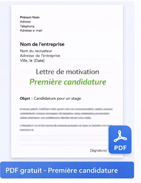 Lettre de motivation première candidature stage PDF