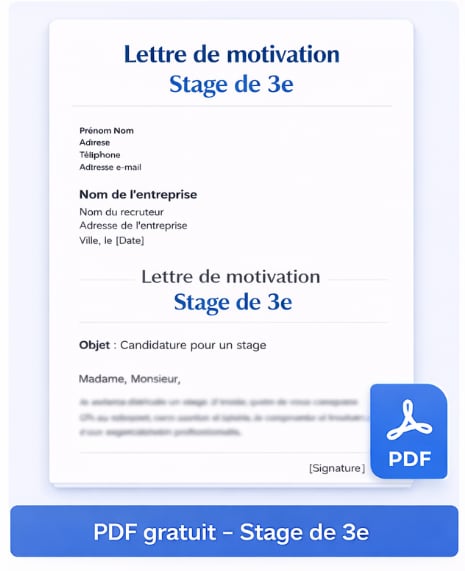 Lettre de motivation stage de 3e PDF