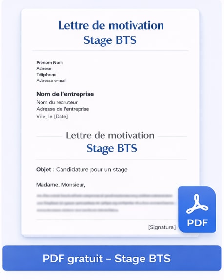 Lettre de motivation stage BTS PDF