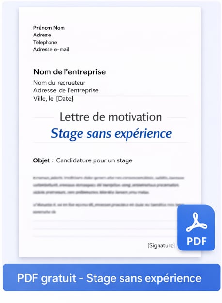 Lettre de motivation stage sans expérience PDF