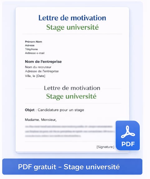 Lettre de motivation stage université PDF