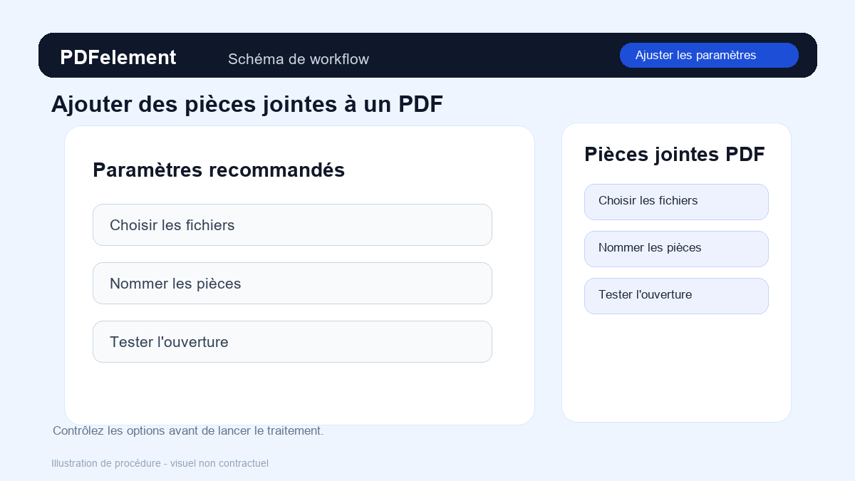 Ajuster les paramètres pour Ajouter des pièces jointes à un PDF avec PDFelement
