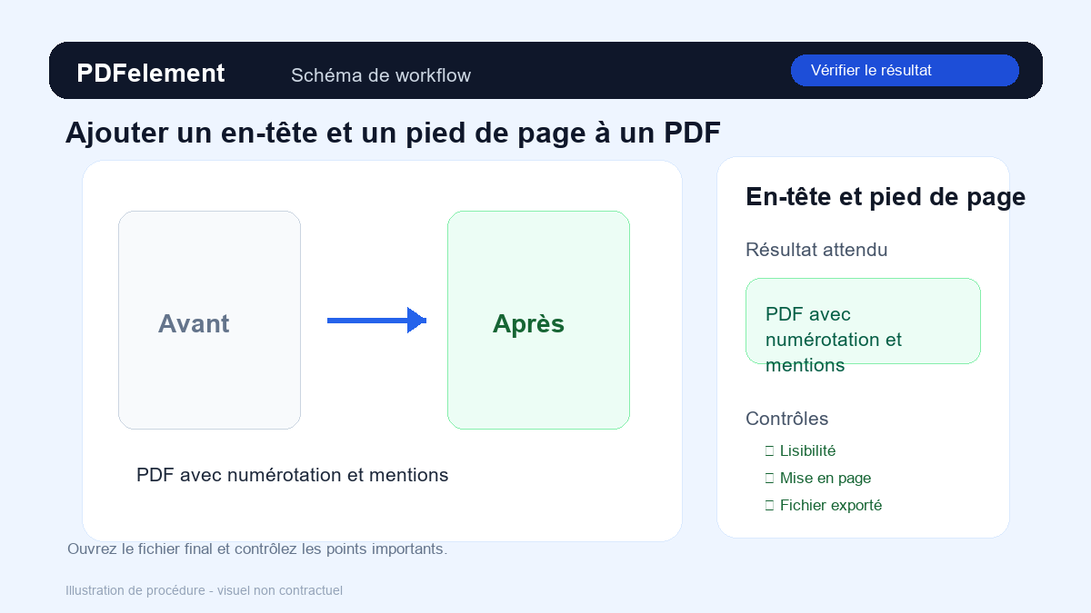 Vérifier le résultat pour Ajouter un en-tête et un pied de page à un PDF avec PDFelement