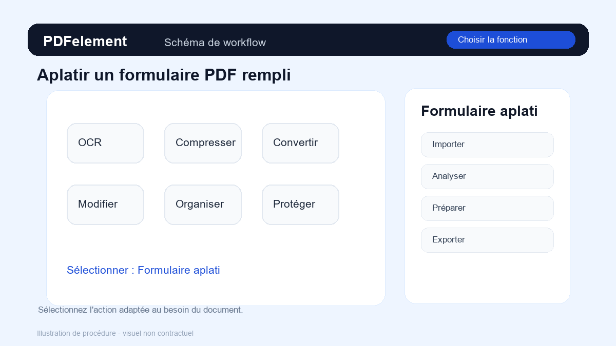 Choisir la fonction pour Aplatir un formulaire PDF rempli avec PDFelement
