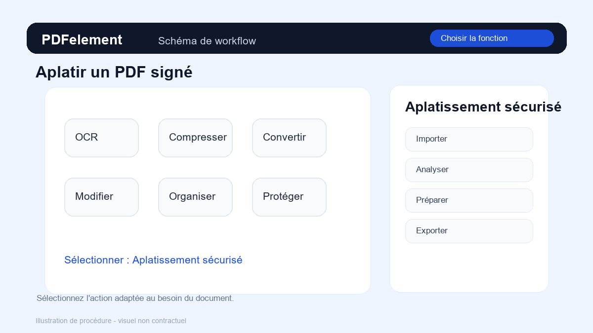 Choisir la fonction pour Aplatir un PDF signé avec PDFelement