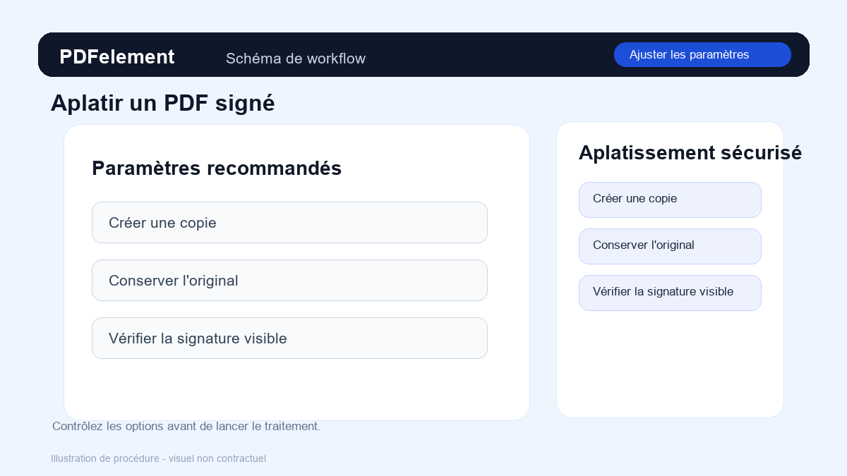 Ajuster les paramètres pour Aplatir un PDF signé avec PDFelement