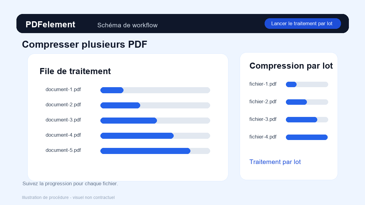 Lancer le traitement par lot pour Compresser plusieurs PDF avec PDFelement