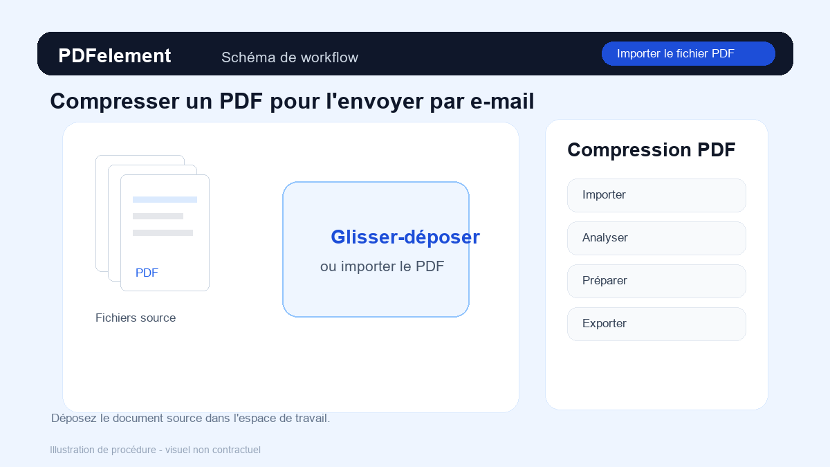 Importer le fichier PDF pour Compresser un PDF pour l'envoyer par e-mail avec PDFelement
