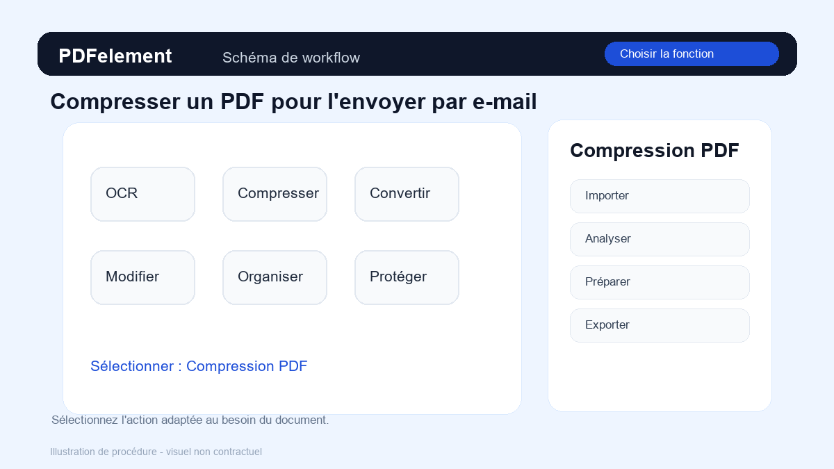 Choisir la fonction pour Compresser un PDF pour l'envoyer par e-mail avec PDFelement