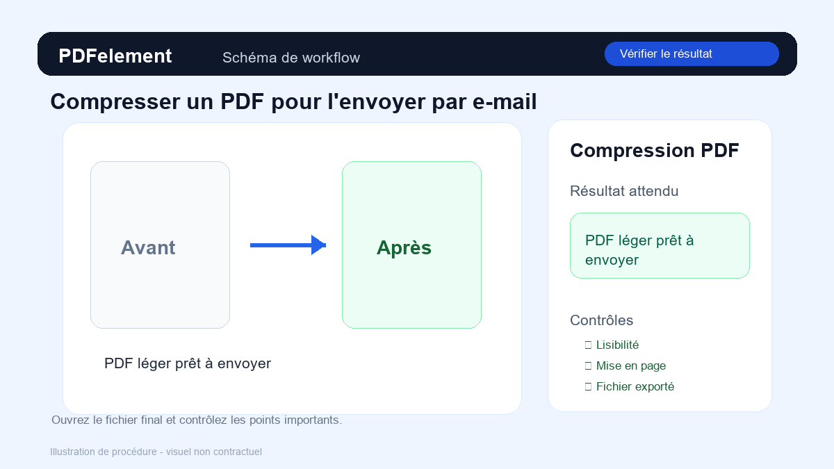 Vérifier le résultat pour Compresser un PDF pour l'envoyer par e-mail avec PDFelement