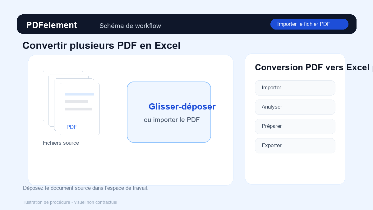 Importer le fichier PDF pour Convertir plusieurs PDF en Excel avec PDFelement