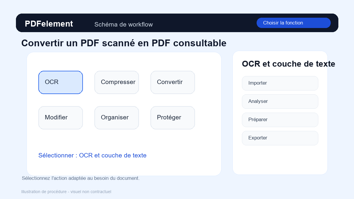 Choisir la fonction pour Convertir un PDF scanné en PDF consultable avec PDFelement
