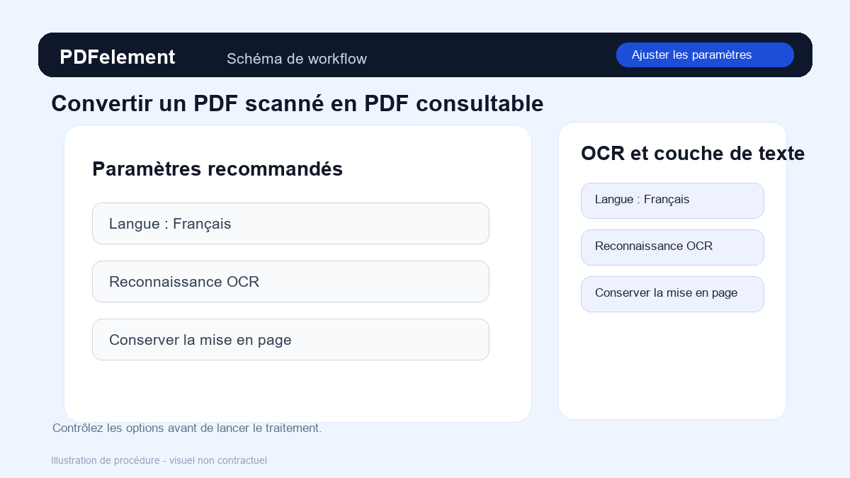 Ajuster les paramètres pour Convertir un PDF scanné en PDF consultable avec PDFelement