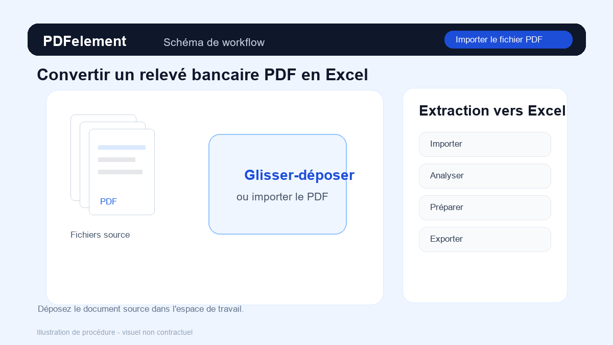 Importer le fichier PDF pour Convertir un relevé bancaire PDF en Excel avec PDFelement
