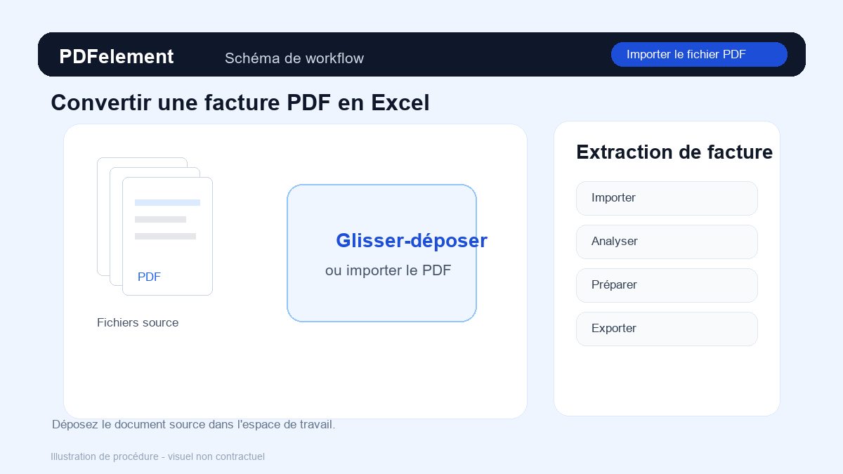 Importer le fichier PDF pour Convertir une facture PDF en Excel avec PDFelement