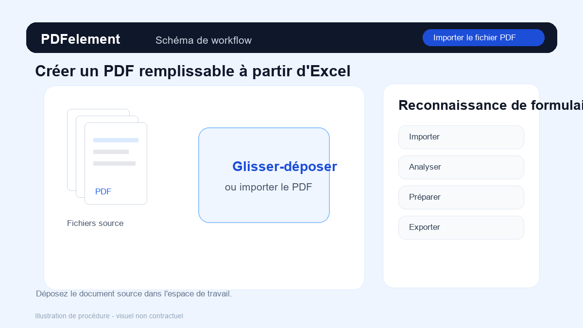 Importer le fichier PDF pour Créer un PDF remplissable à partir d'Excel avec PDFelement