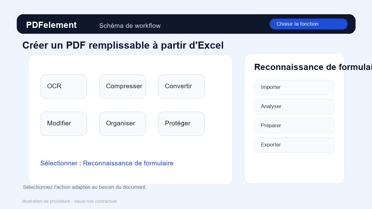 Choisir la fonction pour Créer un PDF remplissable à partir d'Excel avec PDFelement