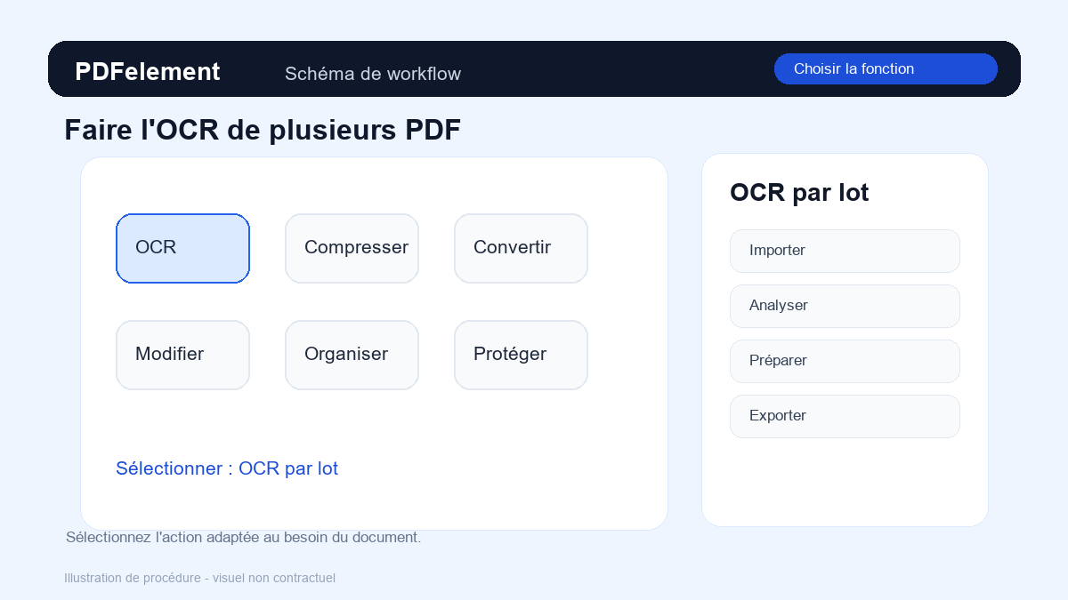 Choisir la fonction pour Faire l'OCR de plusieurs PDF avec PDFelement