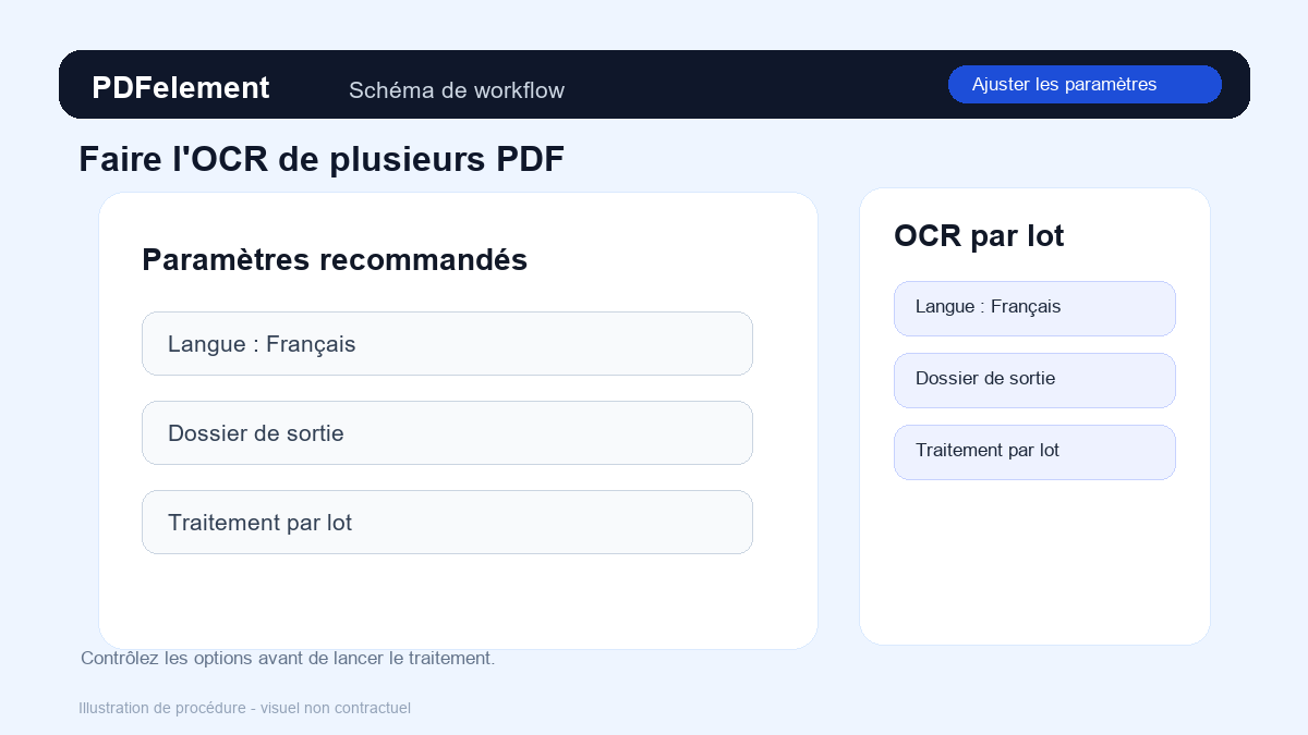 Ajuster les paramètres pour Faire l'OCR de plusieurs PDF avec PDFelement