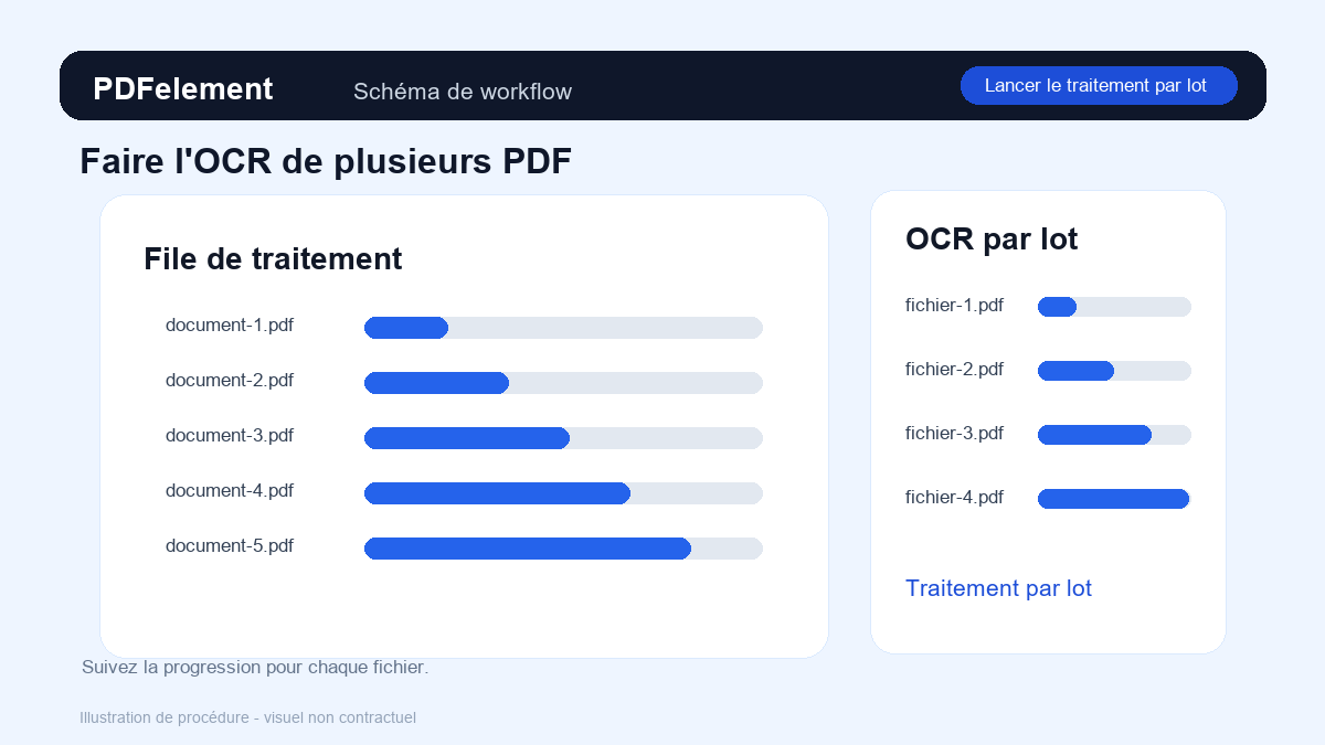 Lancer le traitement par lot pour Faire l'OCR de plusieurs PDF avec PDFelement