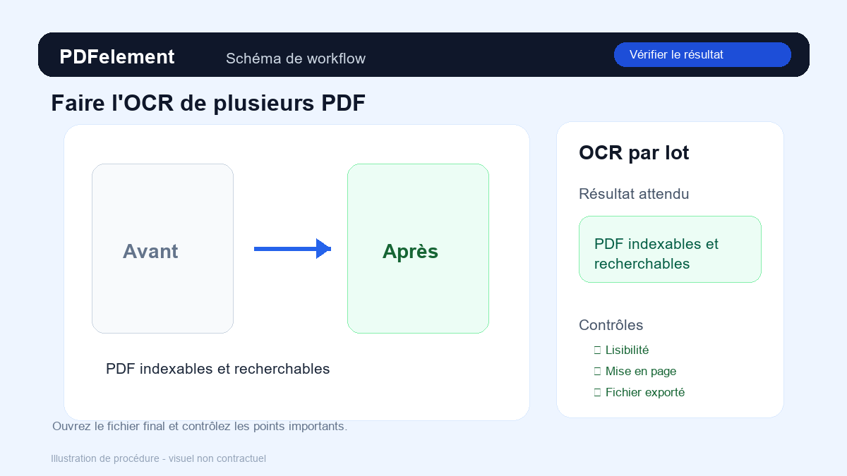 Vérifier le résultat pour Faire l'OCR de plusieurs PDF avec PDFelement