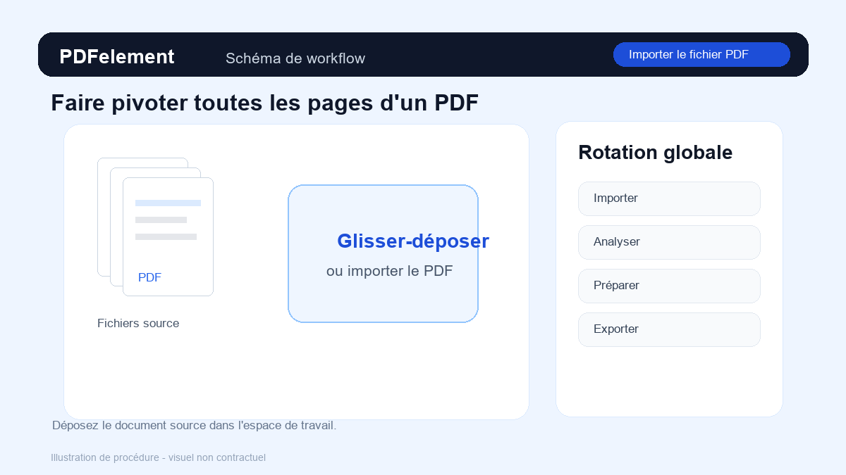 Importer le fichier PDF pour Faire pivoter toutes les pages d'un PDF avec PDFelement