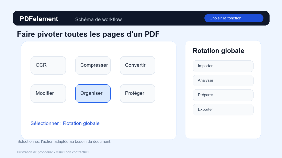 Choisir la fonction pour Faire pivoter toutes les pages d'un PDF avec PDFelement