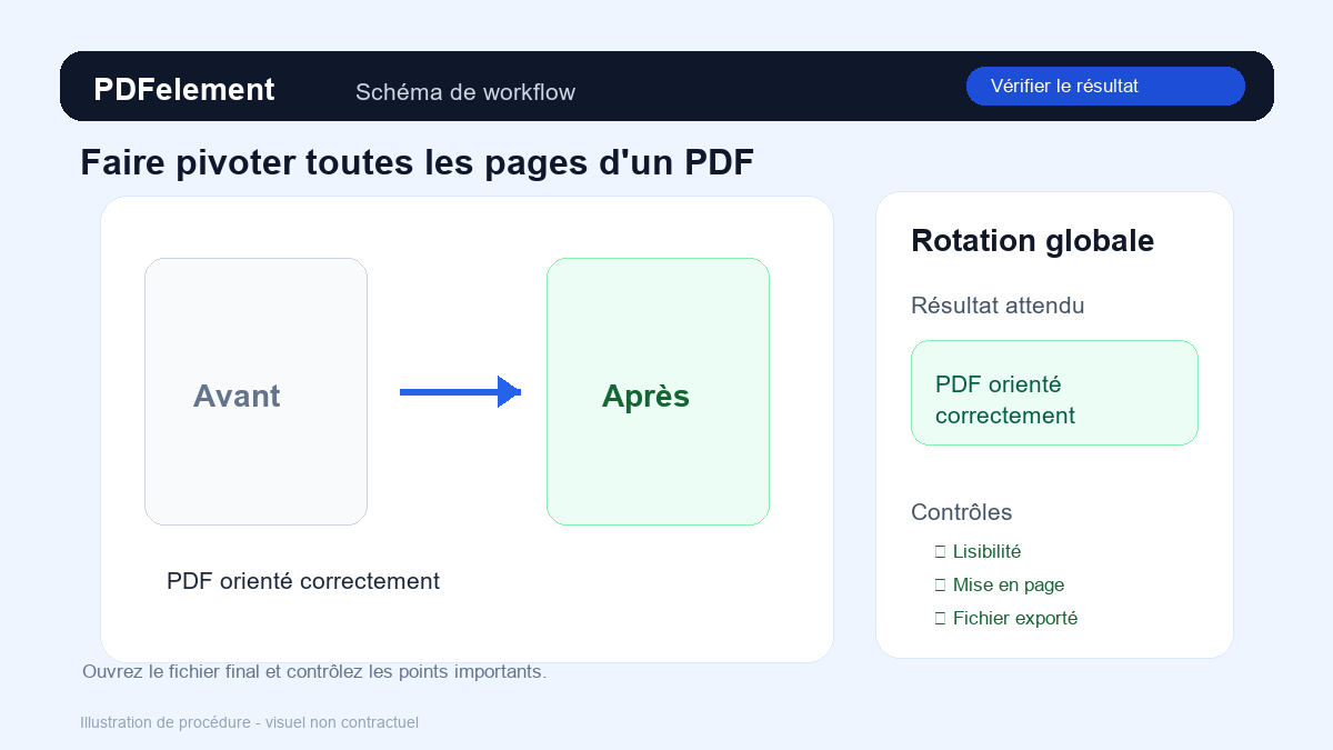 Vérifier le résultat pour Faire pivoter toutes les pages d'un PDF avec PDFelement