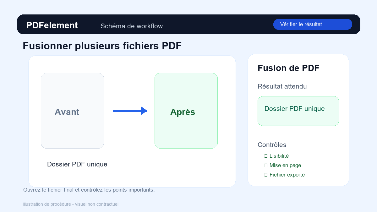 Vérifier le résultat pour Fusionner plusieurs fichiers PDF avec PDFelement