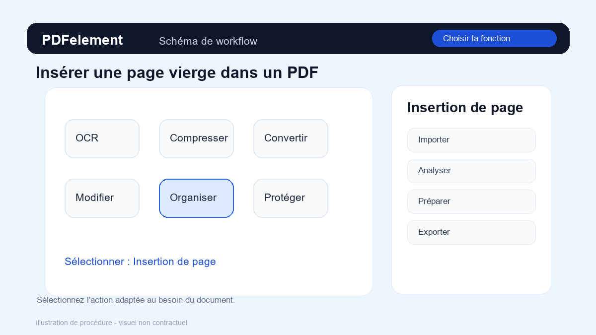 Choisir la fonction pour Insérer une page vierge dans un PDF avec PDFelement