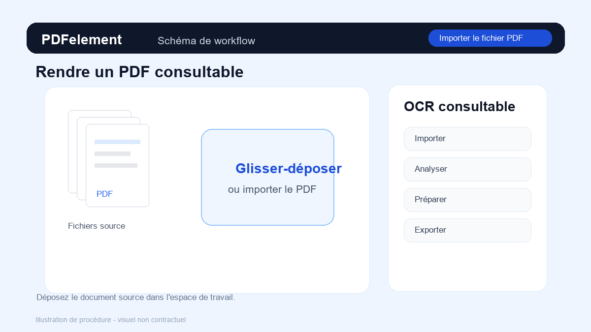 Importer le fichier PDF pour Rendre un PDF consultable avec PDFelement