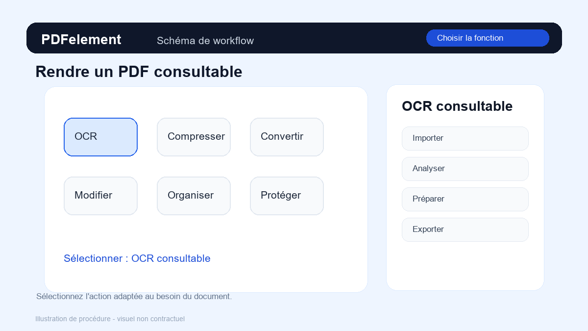 Choisir la fonction pour Rendre un PDF consultable avec PDFelement