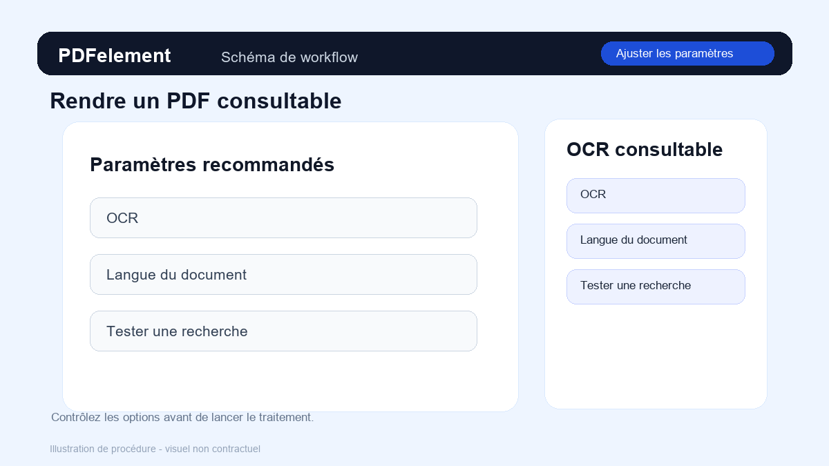 Ajuster les paramètres pour Rendre un PDF consultable avec PDFelement