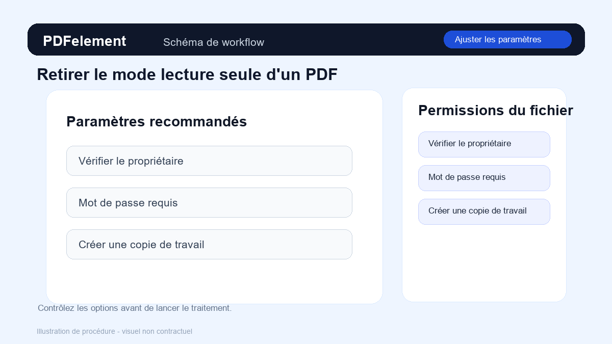 Ajuster les paramètres pour Retirer le mode lecture seule d'un PDF avec PDFelement