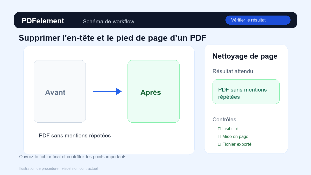 Vérifier le résultat pour Supprimer l'en-tête et le pied de page d'un PDF avec PDFelement
