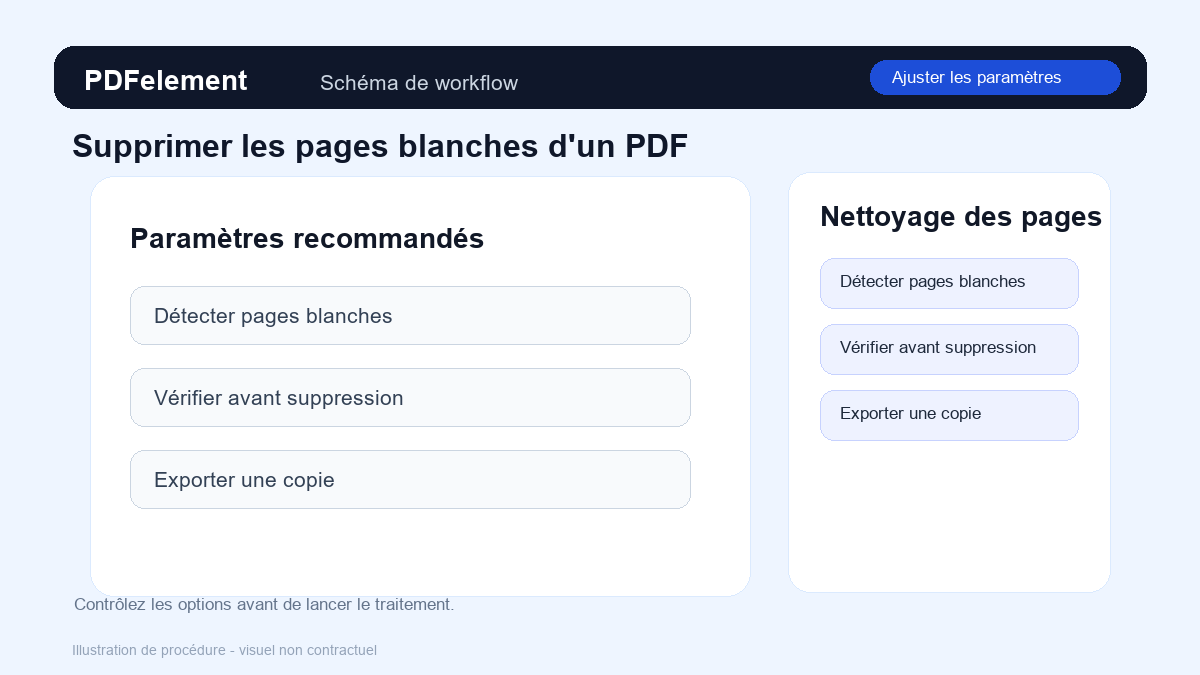 Ajuster les paramètres pour Supprimer les pages blanches d'un PDF avec PDFelement