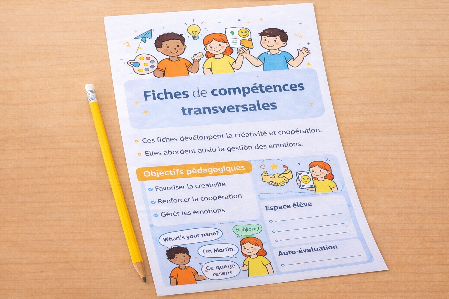 Fiches de compétences transversales PDF rentrée scolaire