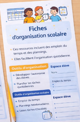 Fiches d’organisation scolaire PDF rentrée scolaire