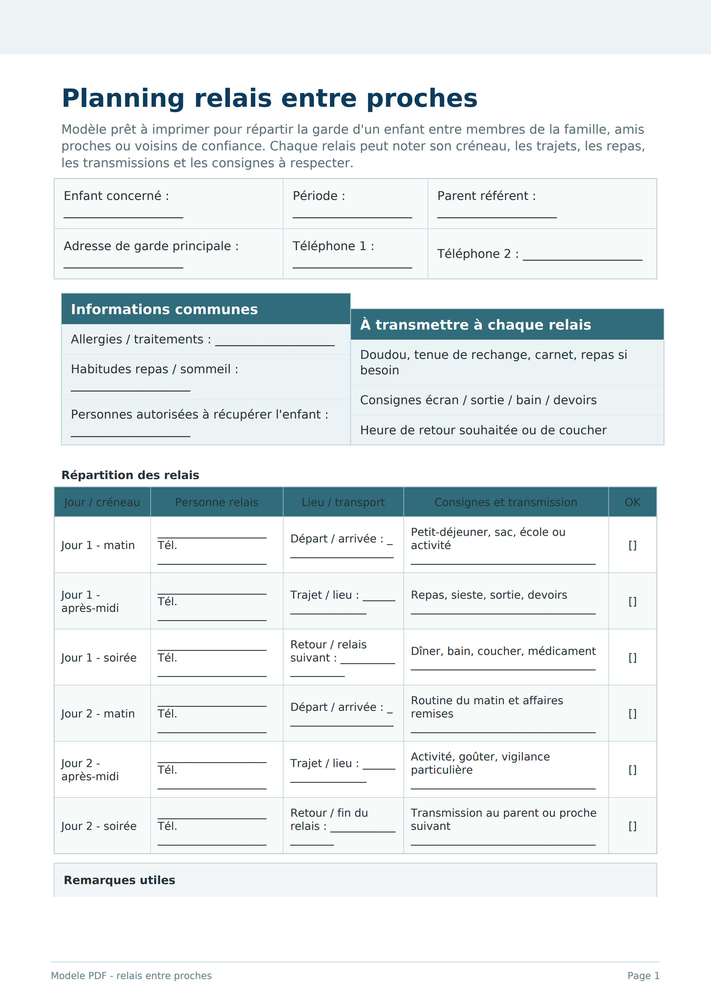 Planning relais famille PDF