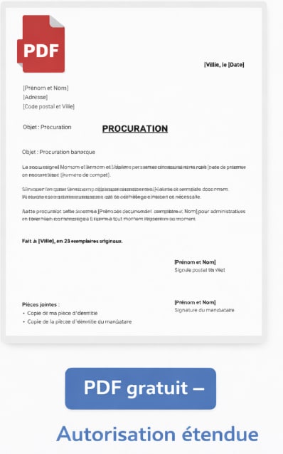 Procuration bancaire complète PDF