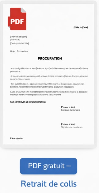 Procuration retrait colis PDF