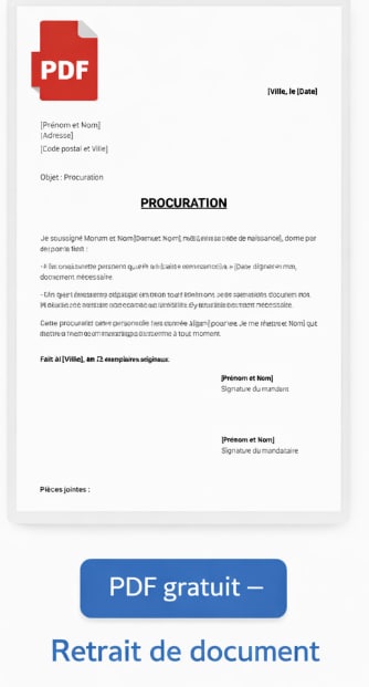 Procuration retrait document PDF