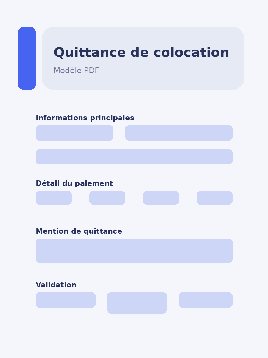 Quittance de loyer colocation PDF