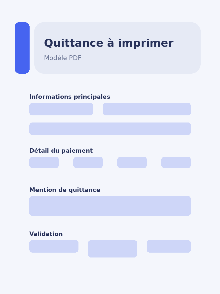 Quittance de loyer à imprimer PDF